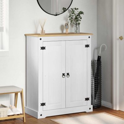 vidaXL Skriňa na topánky s poličkou s dverami Biela 86 x 38,5 x 108 cm