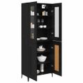 vidaXL Highboard Čierny dub 69,5 x 34 x 180 cm Kompozitné drevo