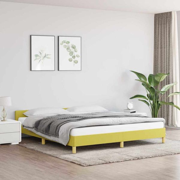 vidaXL Posteľ bez matraca zelená 160x200 cm látka