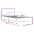 vidaXL Posteľný rám hnedý dub 90x200 cm kompozitné drevo a kov