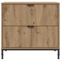 vidaXL Nočný stolík dub artisan 63.5 x 36 x 61 cm Kompozitné drevo