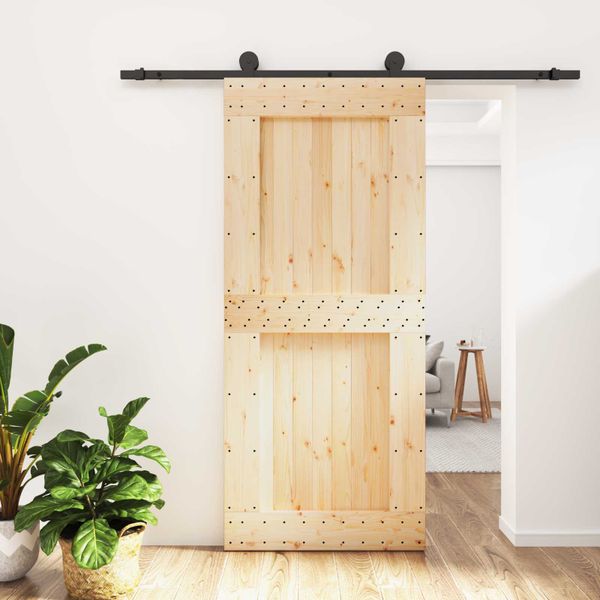vidaXL Posuvné dvere Prírodná a čierna 90 x 210 cm