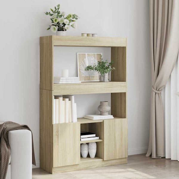 vidaXL Vysoká skrinka dub sonoma 92x33x140 cm kompozitné drevo