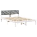 vidaXL Rám postele Biela a svetlosivá 150 x 200 cm Borovicový masív