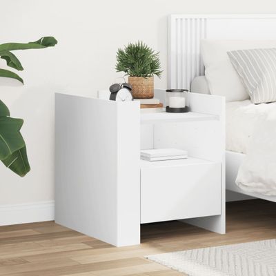 vidaXL Nočný stolík biely 45x50x50 cm kompozitné drevo
