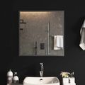 vidaXL Zrkadlo do kúpeľne s LED Priehľadná 60 x 60 cm tvrdené sklo