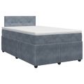 vidaXL Posteľ boxspring s matracom Tmavosivá 120 x 200 cm Zamat