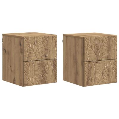 vidaXL Nástenná nočná skrinka 2 pcs Dub artisan 34,5 x 33 x 40 cm