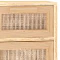 vidaXL Komoda hnedá 60x30x75 cm masívna borovica a prírodný ratan