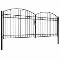 vidaXL Plotová brána ASSEN s dvojitými dverami a klenutým vrchom, oceľ 400x175 cm