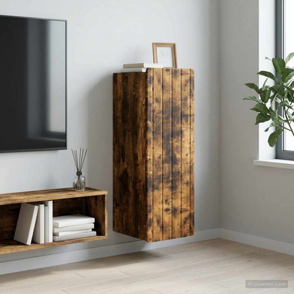 vidaXL Nástenná skrinka Dymový dub 33 x 34,5 x 94 cm Kompozitné drevo