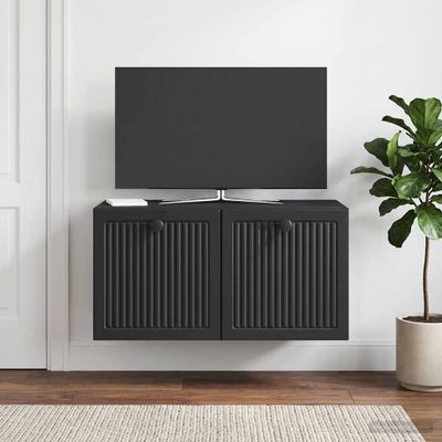 vidaXL Nástenná TV skrinka Čierna 59,5 x 31 x 30 cm Kompozitné drevo