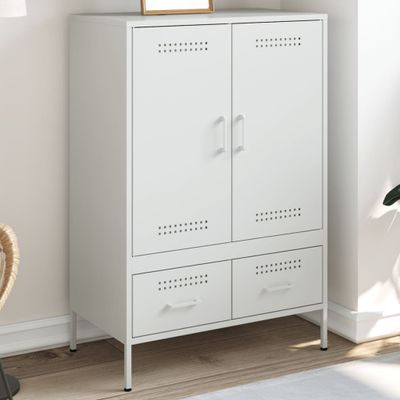 vidaXL Vysoká skrinka biela 68x39x101,5 cm oceľ