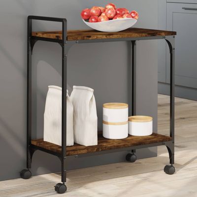 vidaXL Kuchynský vozík dymový dub 60,5x31x72,5 cm kompozitné drevo