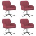 vidaXL Otáčacie stoličky k stolu 4 ks 54 x 58 x 90 cm Víno červené