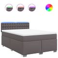 vidaXL Boxspring posteľ s matracom sivá 160x200 cm umelá koža