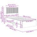 vidaXL Posteľový rám s úložným priestorom a čelom Čierna 75 x 190 cm
