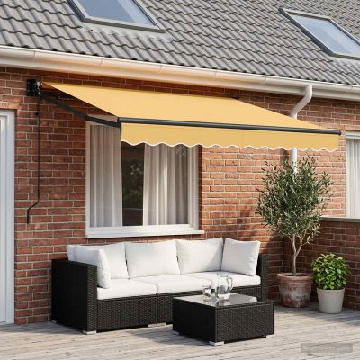vidaXL Sklopná markíza Piesková 3,5 x 2,5 m Polyester a kov