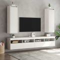 vidaXL Nástenné skrinky 2ks biele 30x30x100cm masívne borovicové drevo