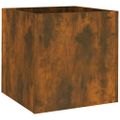 vidaXL Kvetináč dymový dub 40x40x40 cm spracované drevo