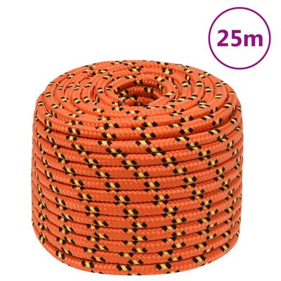 vidaXL Lodné lano oranžové 14 mm 25 m polypropylén