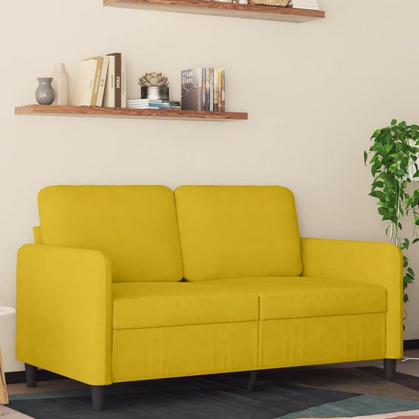 vidaXL 2-miestna pohovka žltá 120 cm zamat