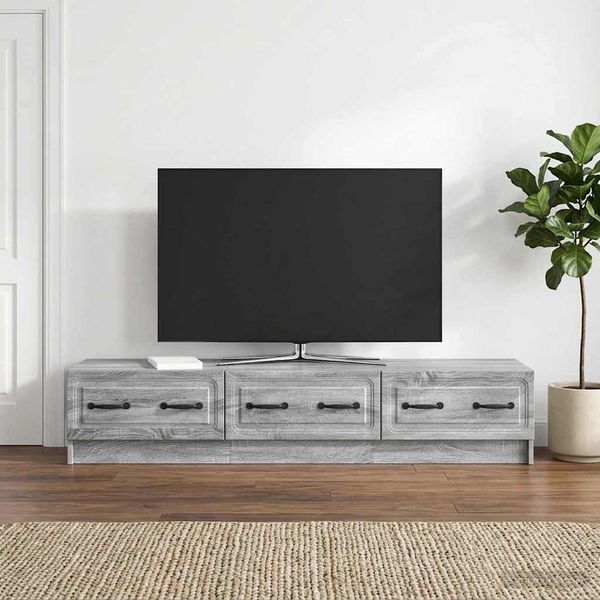vidaXL TV skrinka Sivá sonoma 147 x 34,5 x 27 cm Kompozitné drevo