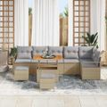 vidaXL Súprava záhradných pohoviek 9 ks Béžová Poly ratan