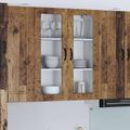 vidaXL Nástenný sklenený kabinet LUCCA Staré drevo 80 x 31 x 100 cm