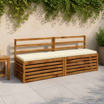vidaXL Vankúš na lavičku SOEST 100% polyester Krémová 200 x 40 x 5 cm