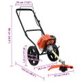 vidaXL Krovinorez s kolesami oranžový 52 cm3 1,45 kW
