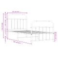 vidaXL Kovový rám postele s čelom a podnožkou biely 80x200 cm
