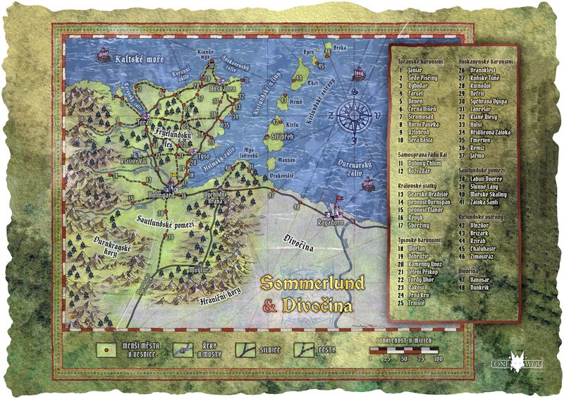 Mapa Sommerlundu a Divočiny