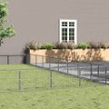 vidaXL Koterec pre psov strieborný 90 m² oceľ