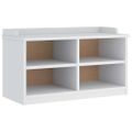 vidaXL Lavica do predsiene SANDNES biela 87x40x50 cm borovicový masív