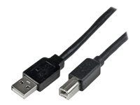 Long 20 m USB Cable - 20m USB Printer Cable - 1x USB A (M), 1x USB B (M) - Black (USB2HAB65AC) - Kábel USB - USB typ B (M) do USB (M) - USB 2.0 - 20 m - čierna - pre P/N: ICUSB232D