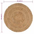 vidaXL Ručne pletený okrúhly koberček z juty, 90 cm