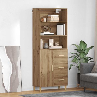 vidaXL Highboard Remeselný dub 69,5 x 32,5 x 180 cm Kompozitné drevo