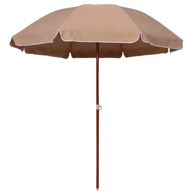 vidaXL Záhradný slnečník, oceľová tyč 240 cm, sivohnedý