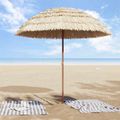 vidaXL Plážový slnečník 205 x 205 x 210 cm Polyester a oceľ Prírodná