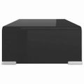 vidaXL Sklenený TV stojan/stojan pod monitor, čierny, 40x25x11 cm