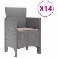 vidaXL Záhradný jedálenský set s vankúšmi 15 ks Svetlosivá PP