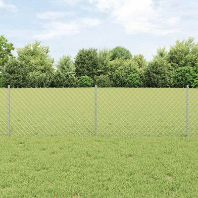 vidaXL Retiazkový plot s podperou 10 x 0,6 m Strieborná Sieťovina