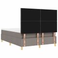 vidaXL LED box s pružinami Sivohnedá 140 x 200 cm látka