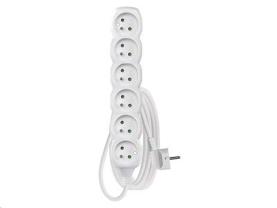 Prodlužovací kabel EMOS P0612 / 2 m / 6 zásuvek / bílý / PVC / 1 mm2