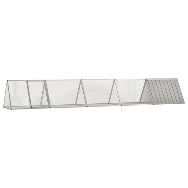 vidaXL Klietka pre králiky sivá 504,5x80,5x71 cm pozinkovaná oceľ