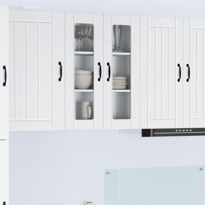 vidaXL Nástenný sklenený kabinet LUCCA Biela 60 x 31 x 80 cm
