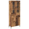 vidaXL Highboard Staré drevo 69,5 x 34 x 180 cm Kompozitné drevo