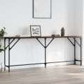 vidaXL Konzolový stolík hnedý dub 200x29x75 cm kompozitné drevo