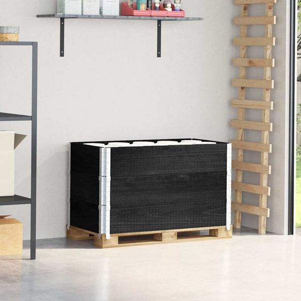vidaXL Paletové ohrádky 3 ks čierne 100x50 cm borovicový masív